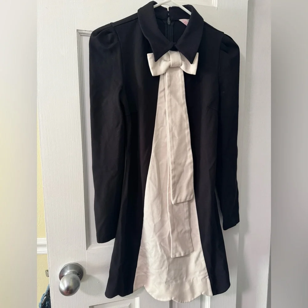 Vintage Bow Scalloped Bottom Maid Coquette Dress Size 3 Deadstock Nwot - Picture 2 of 5